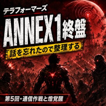 テラフォーマーズANNEX1編終盤を完全ネタバレで整理。通信作戦、ジョセフvs劉爆の激突、燈の覚醒と九頭龍登場、地球侵食の示唆まで解説。